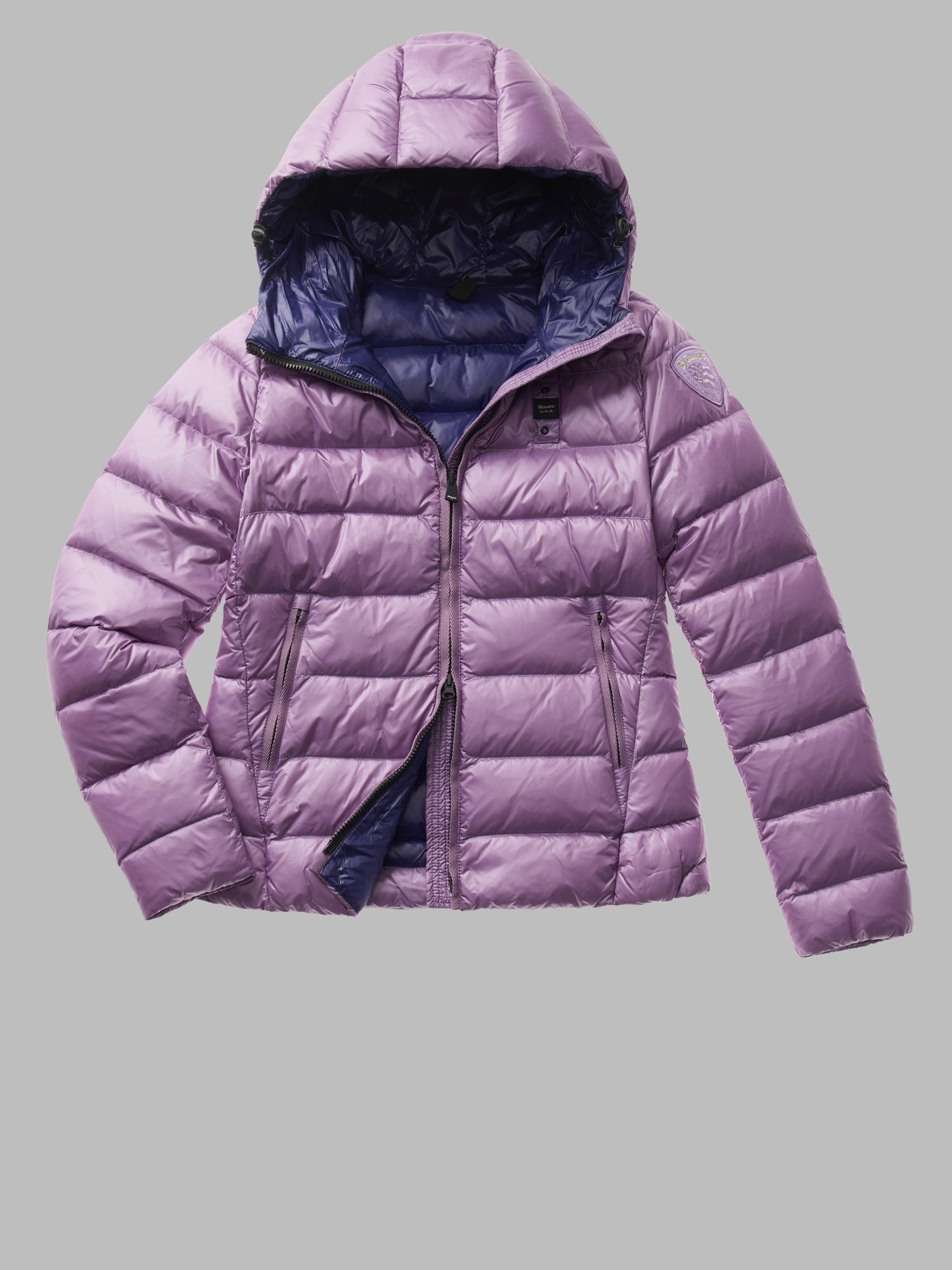 Blauer - Piumino Blauer Usa Donna Impuntura Onda Cappuccio 678 VERD